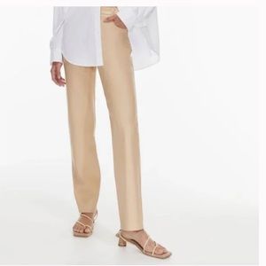 Aritzia Wilfred Melina Ultra High-Rise Pant in Flax Beige (size 2)